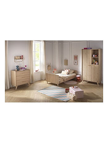 Cama juvenil 190x90cm en suave decoración de madera de - SAUTHON