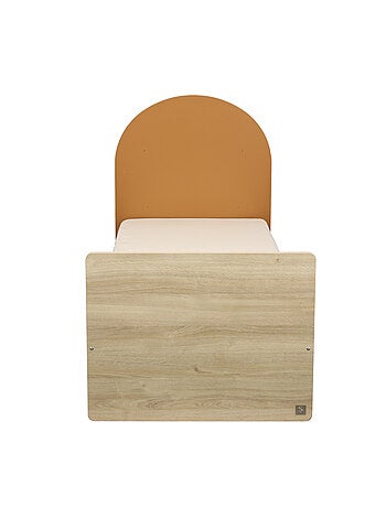 Cama juvenil 90x190 - decoración madera roble sepia - cabecero - SAUTHON