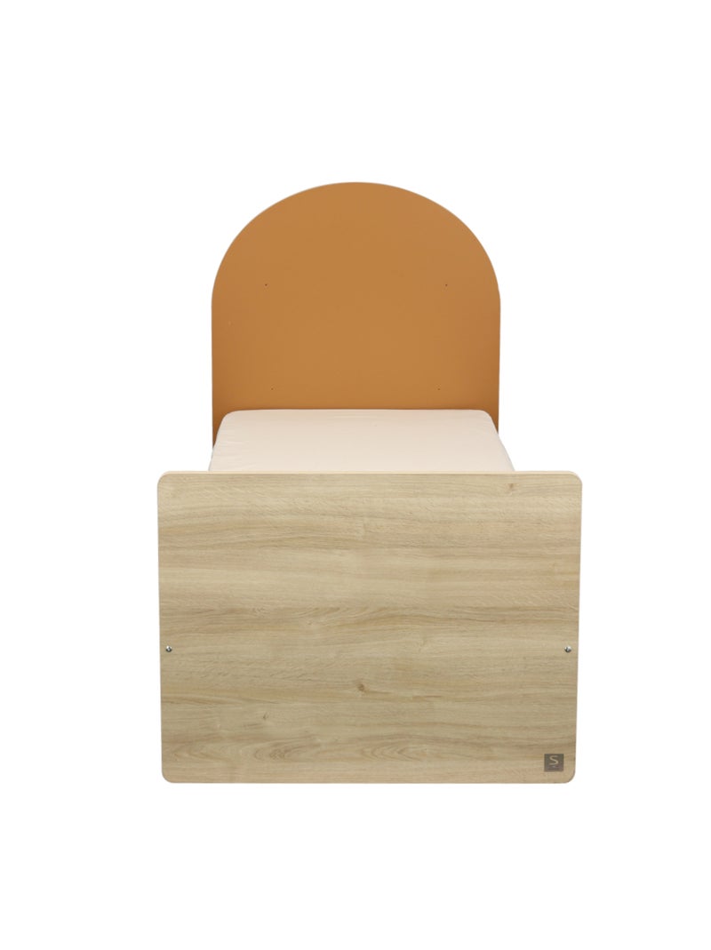 Cama juvenil 90x190 - decoración madera roble sepia - cabecero - SAUTHON Marrón caramelo - Kiabi