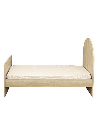 Cama juvenil 90x190 - decoración madera roble sepia - cabecero - SAUTHON