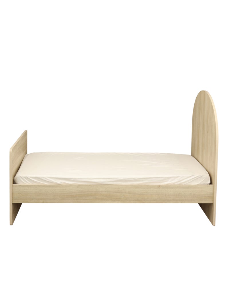 Cama juvenil 90x190 - decoración madera roble sepia - cabecero - SAUTHON Marrón - Kiabi
