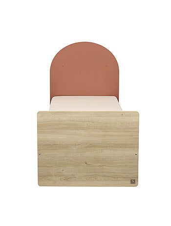 Cama juvenil 90x190 - decoración madera roble sepia - cabecero - SAUTHON