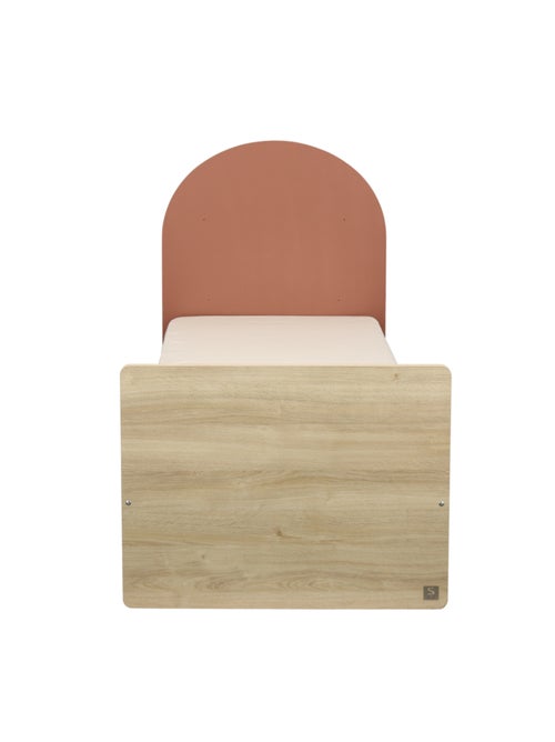 Cama juvenil 90x190 - decoración madera roble sepia - cabecero - SAUTHON - Kiabi