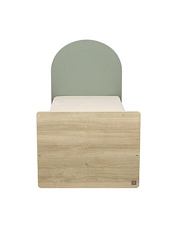 Cama juvenil 90x190 - decoración madera roble sepia - cabecero - SAUTHON