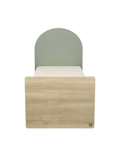 Cama juvenil 90x190 - decoración madera roble sepia - cabecero - SAUTHON - Kiabi