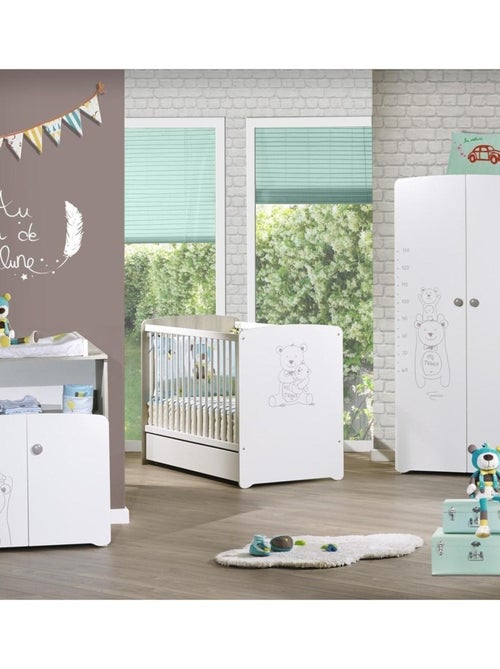 Cama trío de madera blanca, cómoda y - BABYPRICE - Kiabi