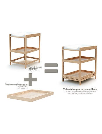 Cambiador bebé 1 estante CONFORT madera