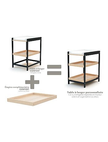 Cambiador bebé 1 estante CONFORT madera