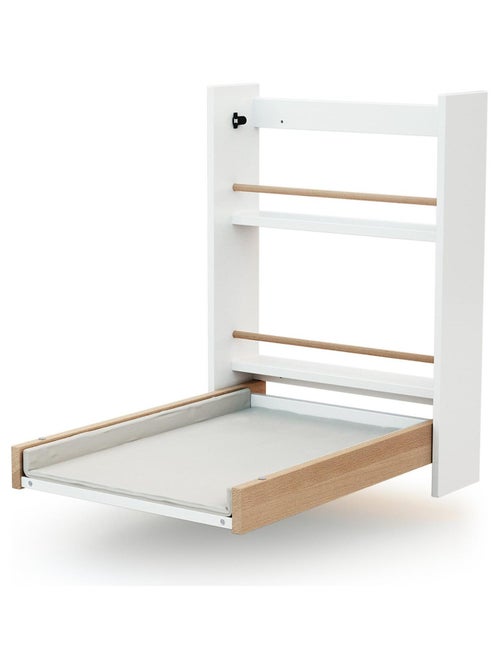 Cambiador bebé plegable pared con colchón EAZY madera - Kiabi