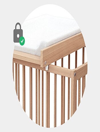 Cambiador con colchón para cuna bebé ESSENTIEL madera