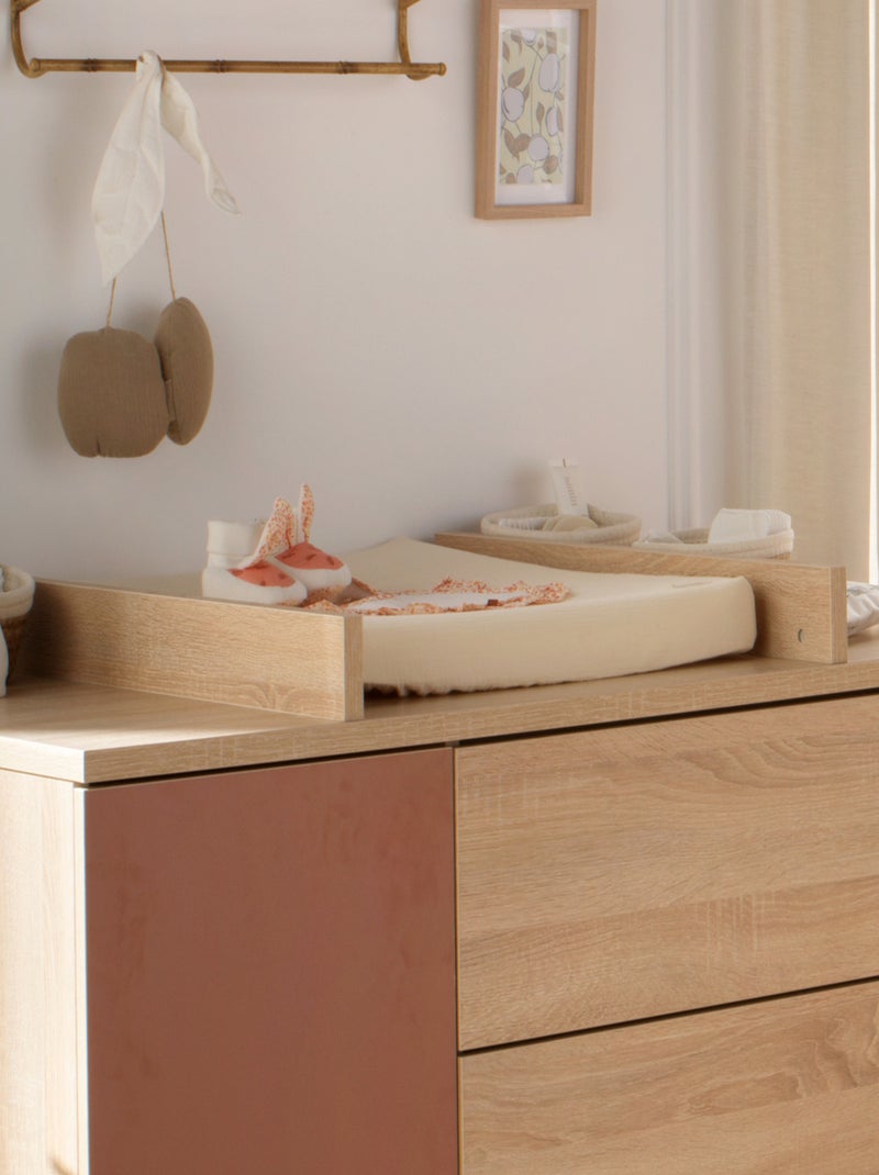 Cambiador con doble funda de gasa de algodón y - SAUTHON Beige - Kiabi