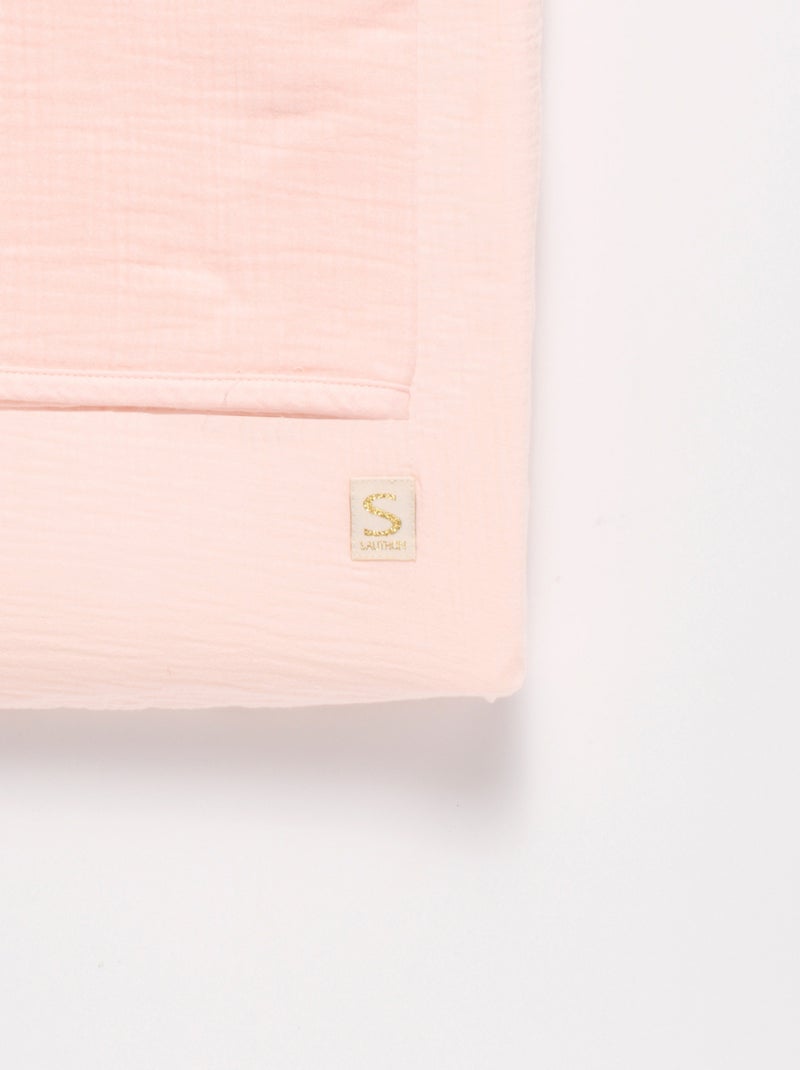 Cambiador con doble funda de gasa de algodón y - SAUTHON Rosa - Kiabi