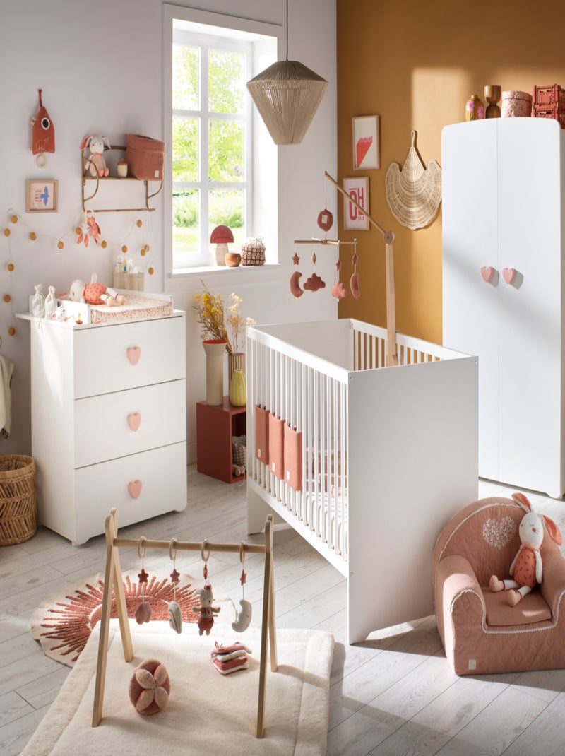 Cambiador de 3 - BABYPRICE Blanco Rosa - Kiabi