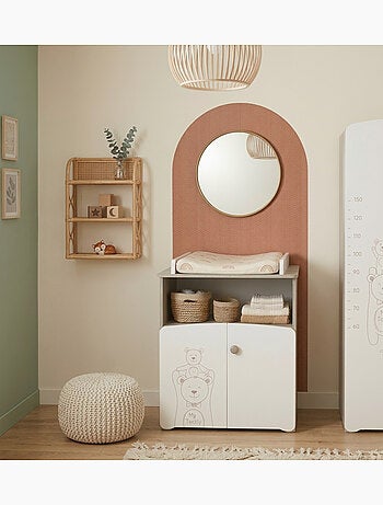 Cambiador de madera blanco 2 puertas - BABYPRICE