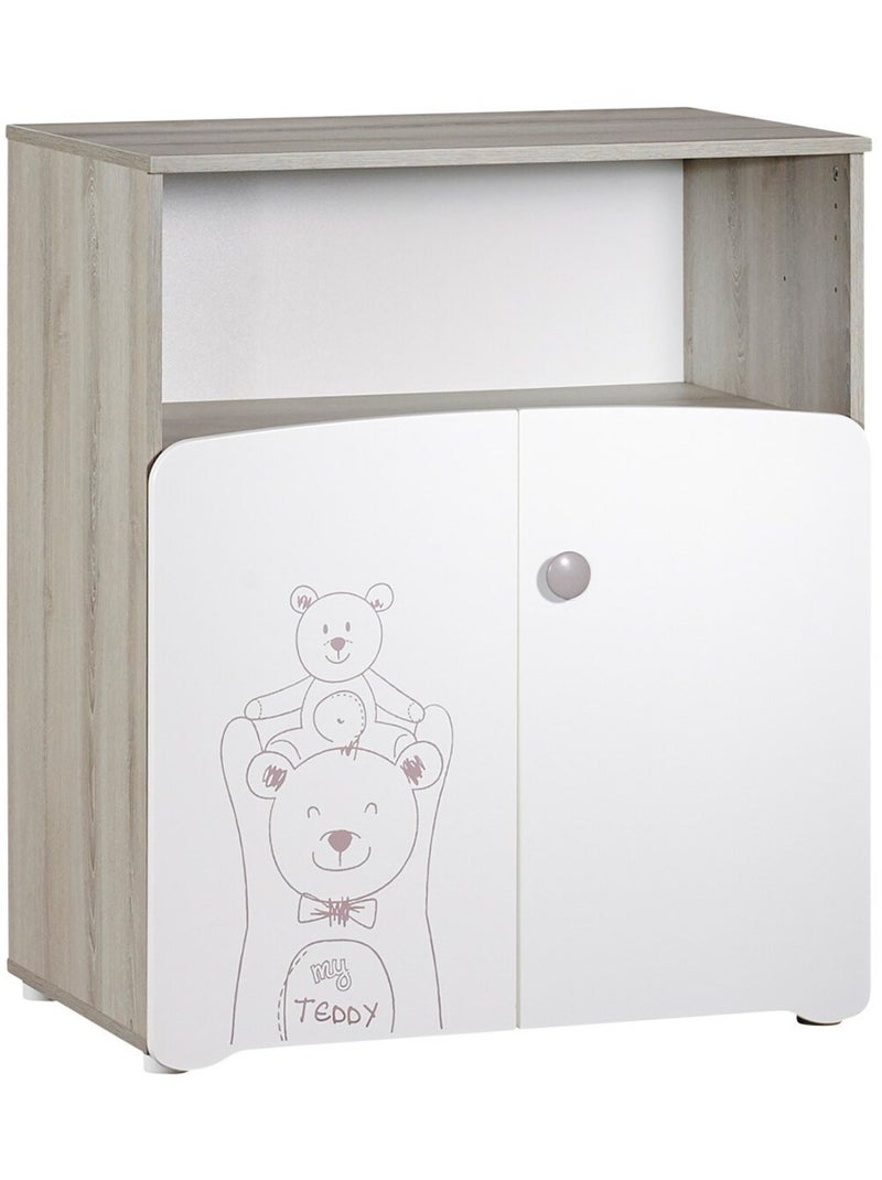 Cambiador de madera blanco 2 puertas - BABYPRICE Blanco - Kiabi