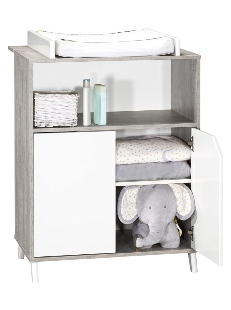 Cambiador de madera para - BABYPRICE Blanco Gris - Kiabi