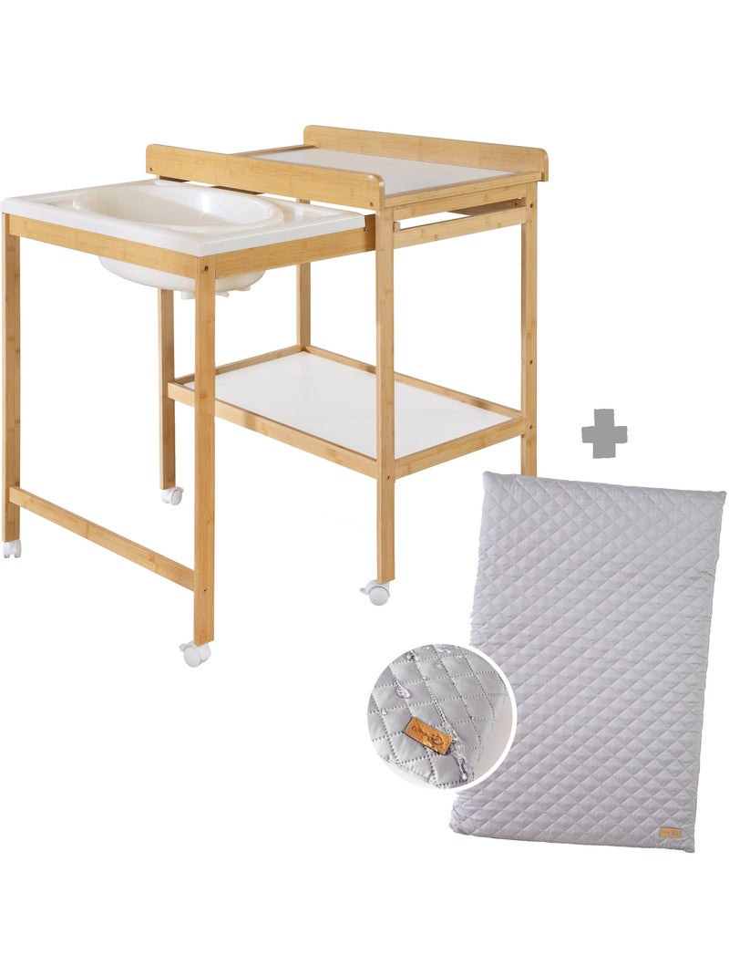 Cambiador extensible con bañera + Colchón cambiador “roba Style” – Bicolor Madera natural - Kiabi