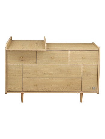 Cambiador extraíble para cómoda XXL de 5 cajones, decoración roble - SAUTHON