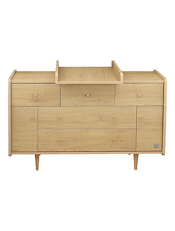 Cambiador extraíble para cómoda XXL de 5 cajones, decoración roble - SAUTHON