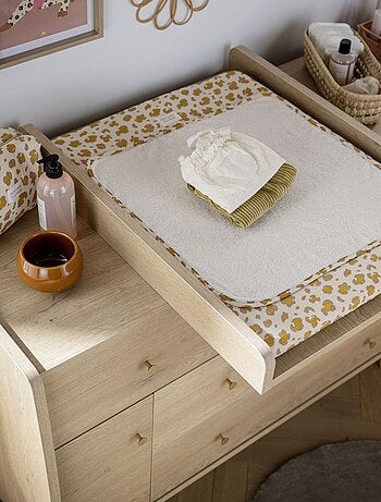 Cambiador extraíble para cómoda XXL de 5 cajones, decoración roble - SAUTHON