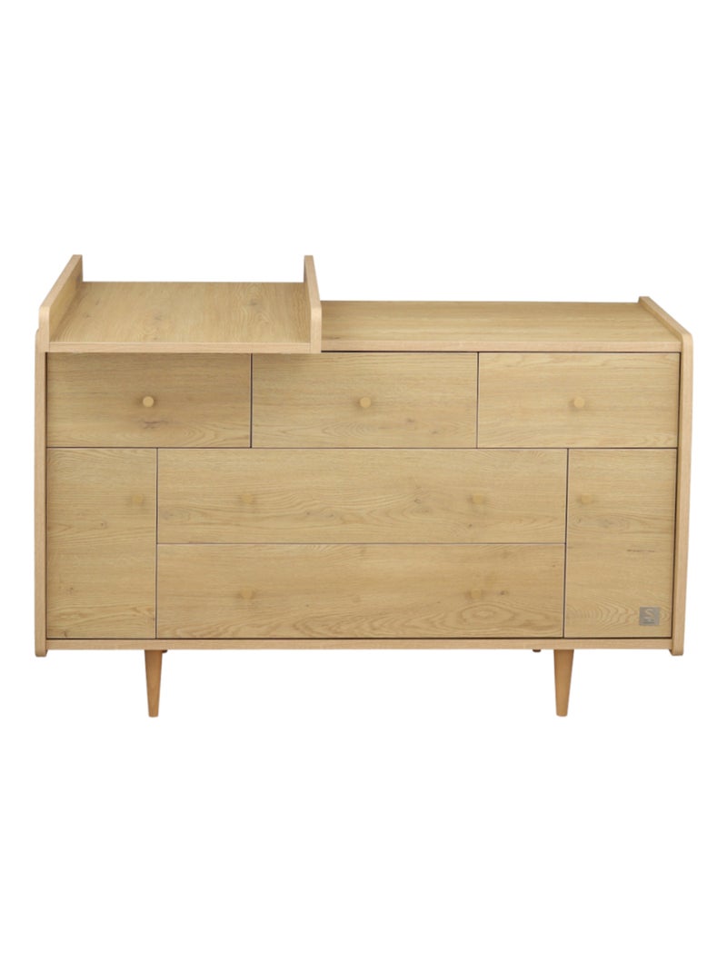 Cambiador extraíble para cómoda XXL de 5 cajones, decoración roble - SAUTHON Marrón - Kiabi