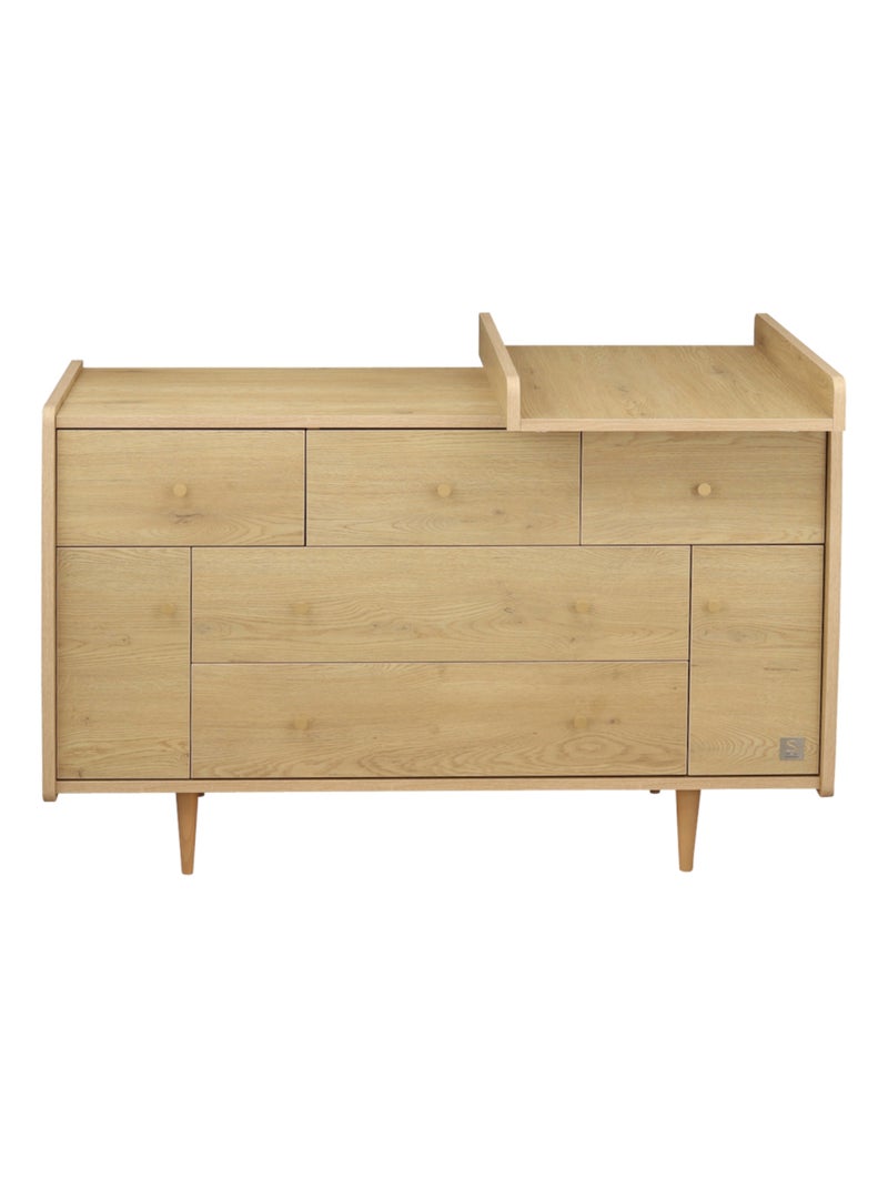 Cambiador extraíble para cómoda XXL de 5 cajones, decoración roble - SAUTHON Marrón - Kiabi