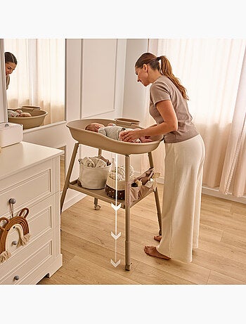 Cambiador LIONELO Rosie - Altura ajustable - Ruedas - Organizador