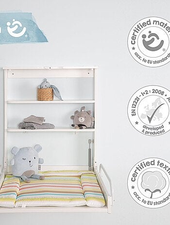 Cambiador mural abatible + colchón 'Dschungelbaby' - ROBA