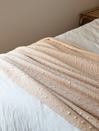 Camino de cama / Estola de lunares de mohair