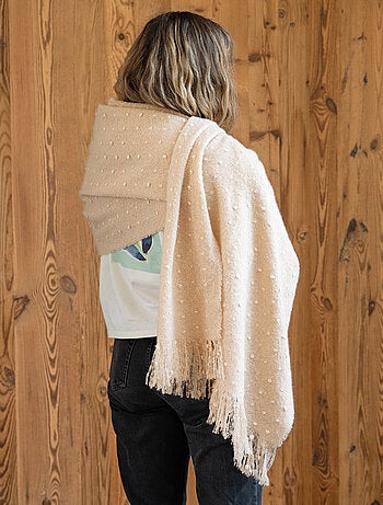 Camino de cama / Estola de lunares de mohair