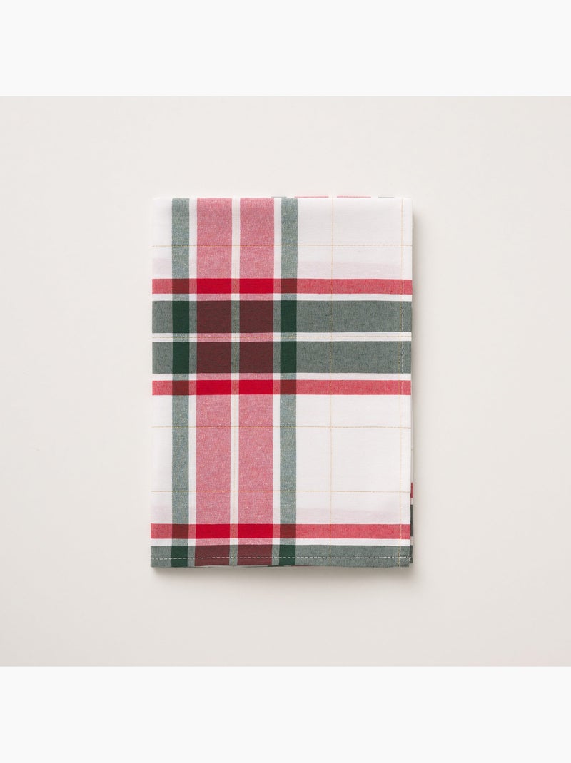 Camino de mesa navidad tartán tejido, hilo dorado, algodón - gamusi Multicolor - Kiabi