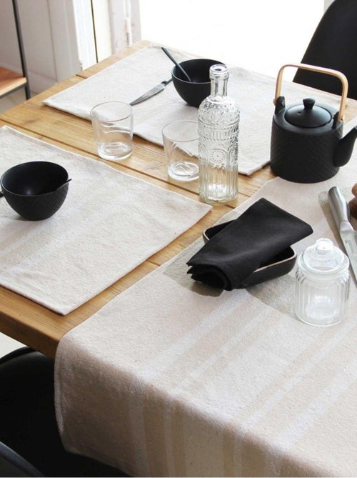 Camino de mesa rústico de algodón grueso - Kiabi Camino de mesa rústico de algodón grueso - Kiabi