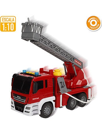 Camión bomberos juguete fricción c/luz y sonido 1:10 speed & go