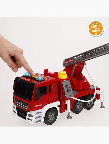 Camión bomberos juguete fricción c/luz y sonido 1:10 speed & go
