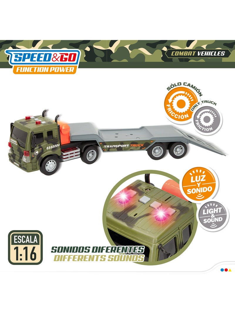 Camión de juguete portacoches militares con luz y sonido speed & go N/D - Kiabi