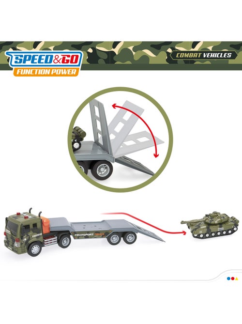 Camión de juguete portacoches militares con luz y sonido speed & go - Kiabi