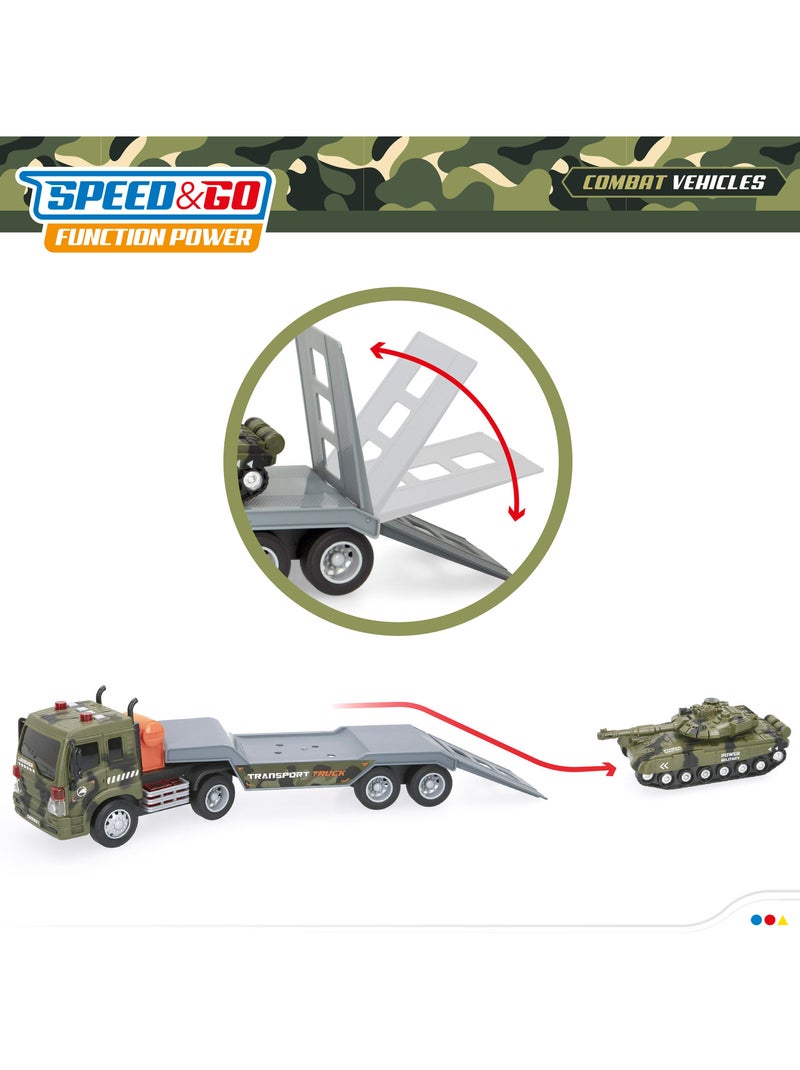 Camión de juguete portacoches militares con luz y sonido speed & go N/D - Kiabi