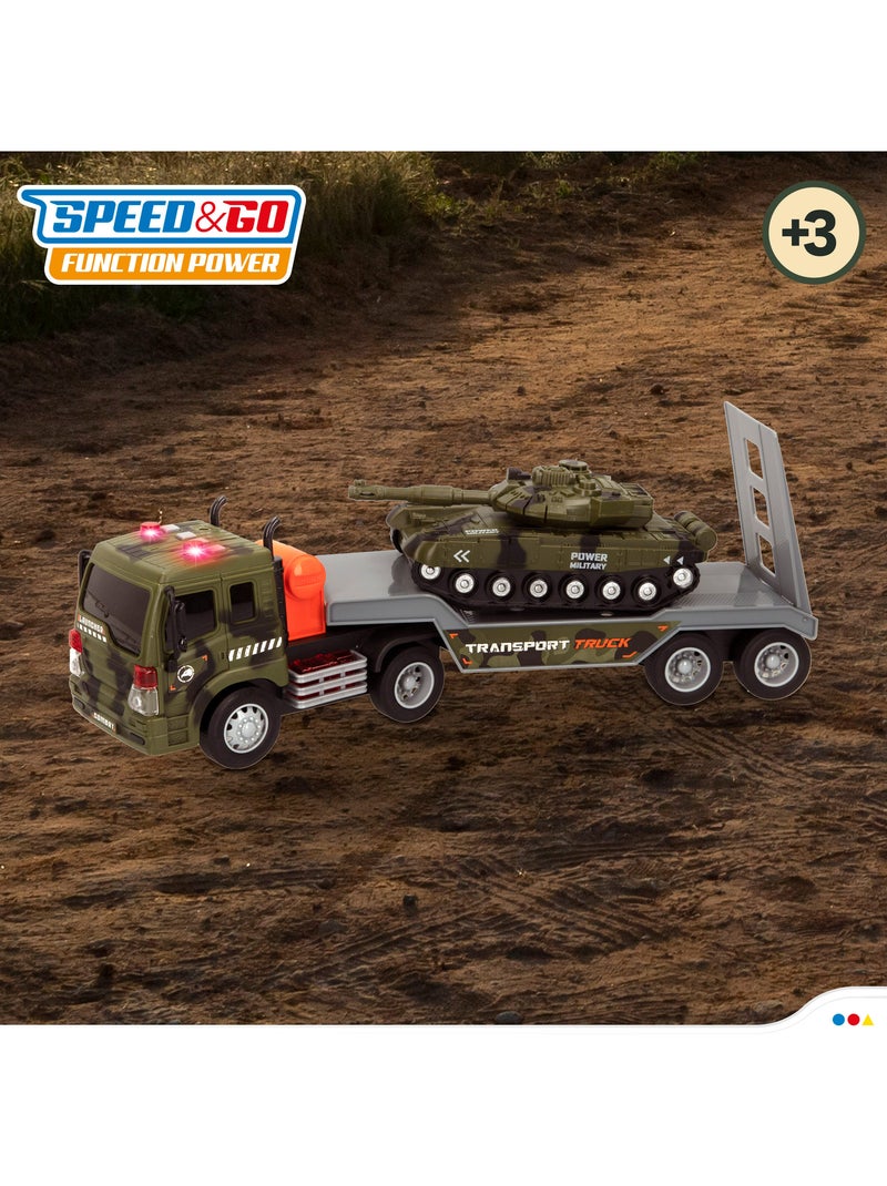 Camión de juguete portacoches militares con luz y sonido speed & go N/D - Kiabi