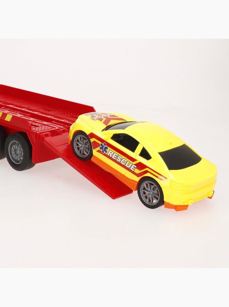 Camión portavehículos rescate fricción c/luz y sonido 1:12 speed & go N/D - Kiabi