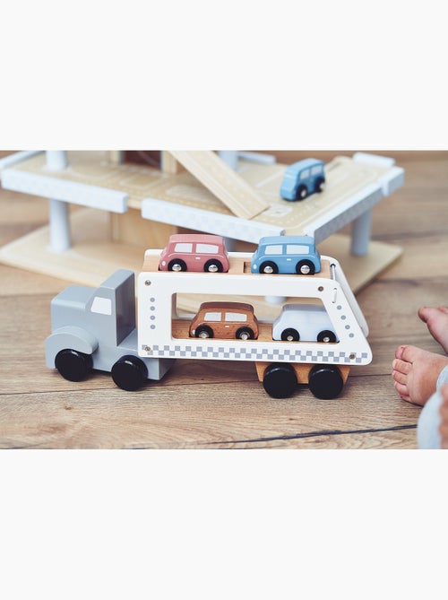 Camion transportador coches madera juguete educativo 4 coches - Kiabi