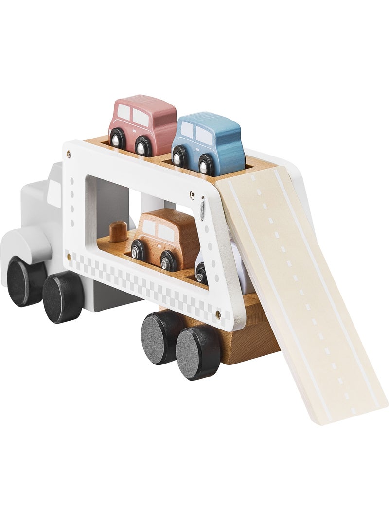 Camion transportador coches madera juguete educativo 4 coches N/D - Kiabi
