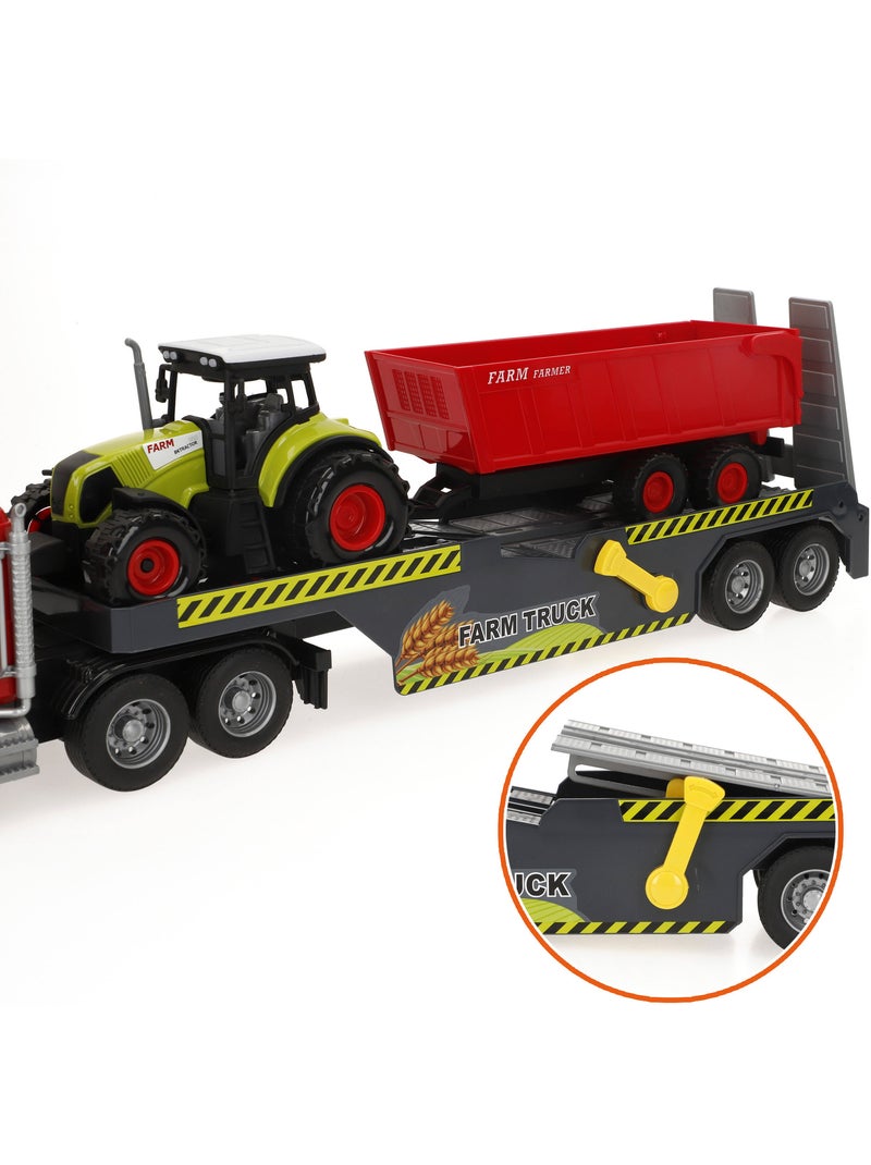 Camión transporte agrícola con luz y sonido 1:14 + tractor y remolque speed & go N/D - Kiabi