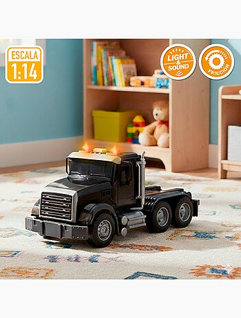 Camión transporte con luz y sonido 1:14 + 2 vehículos de construcción speed & go