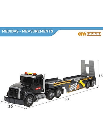 Camión transporte con luz y sonido 1:14 + 2 vehículos de construcción speed & go