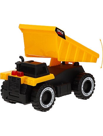 Camión transporte con luz y sonido 1:14 + 2 vehículos de construcción speed & go