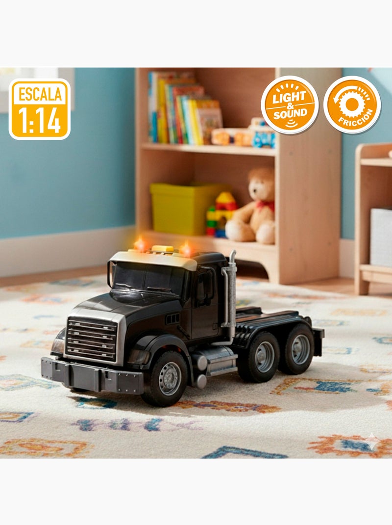 Camión transporte con luz y sonido 1:14 + 2 vehículos de construcción speed & go N/D - Kiabi