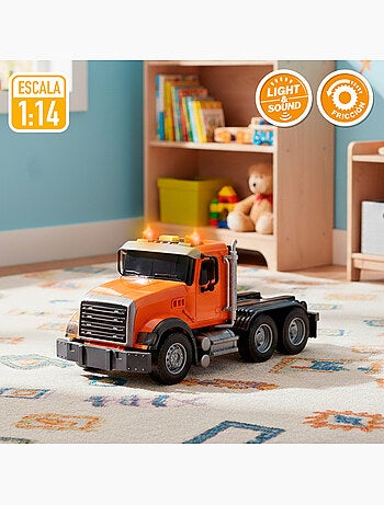 Camión transporte con luz y sonido 1:14 + lancha de juguete speed & go