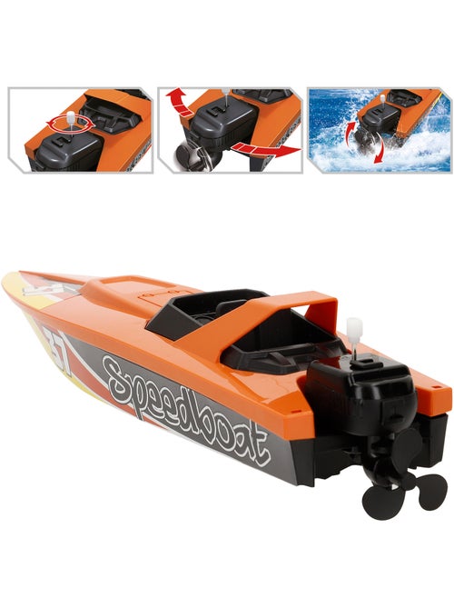 Camión transporte con luz y sonido 1:14 + lancha de juguete speed & go - Kiabi