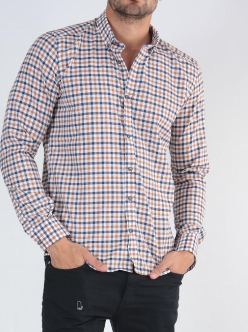 camisa a cuadros Beige - Kiabi