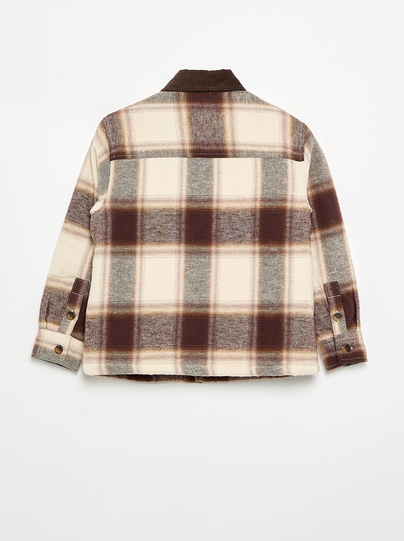 Camisa a cuadros forrada Marron - Kiabi